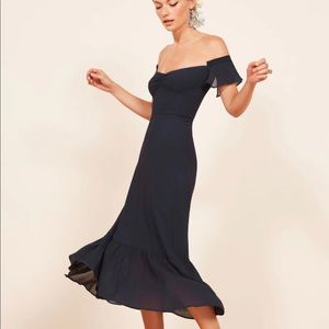 Reformation Butterfly Dress Navy size 2